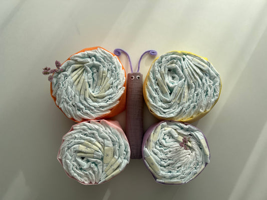 Windeltorte als Schmetterling, perfektes Unikat zur Baby Shower
